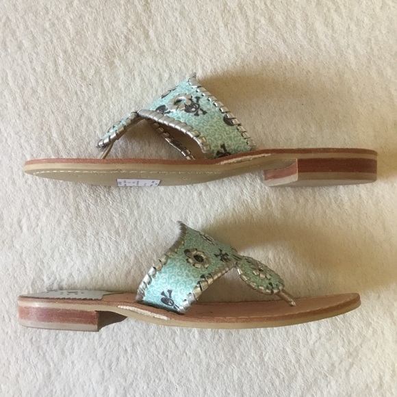 Jacks skull & crossbones Pirate sandals blue 6 - Picture 4 of 7